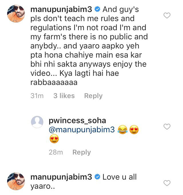 manu punjabi comments on the trolls