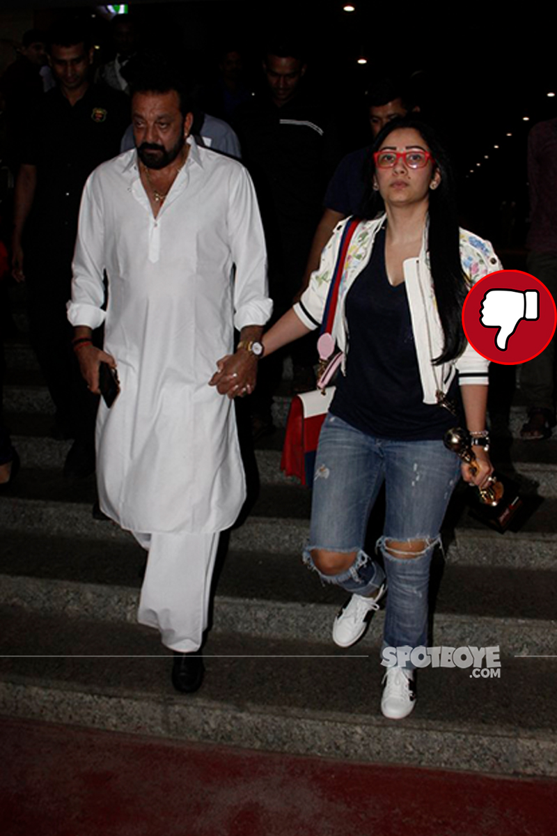 manyata at the airport with sanjay dutt