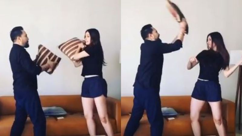 Mika Singh And Chahatt Khanna Reunite, Indulge In A Romantic Pillow Fight At Singer's House Amid Quarantine  - Video