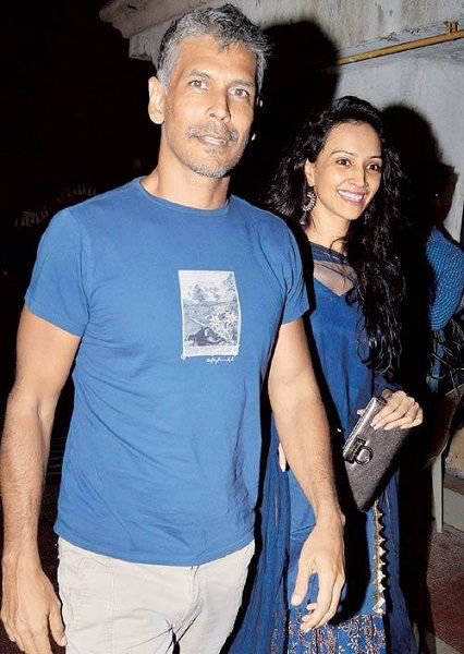 milind soman with dipannita sharma