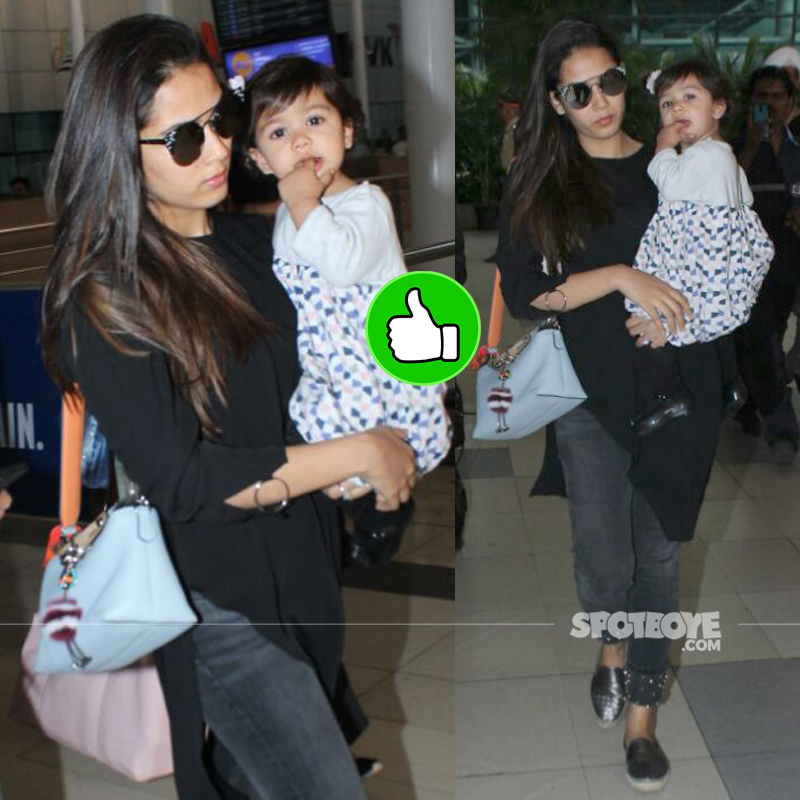 mira rajput at the airport