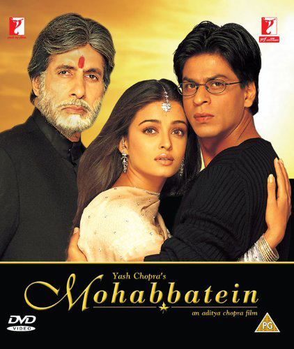 mohabbatein poster featuring amitabh bachchan shah rukh khan and aishwarya rai bachchan