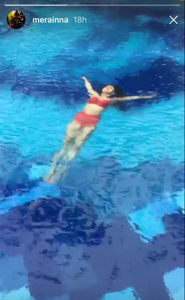 mouni roy in the pool