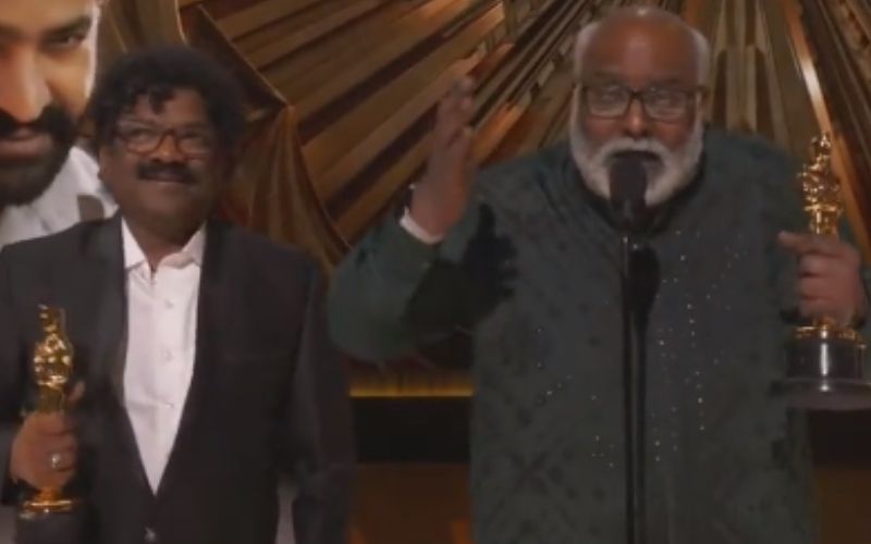Naatu Naatu Wins Best Original Song Award At Oscars 2023: Music Composer MM Keeravani Expresses Joy As He Sings His Acceptance Speech