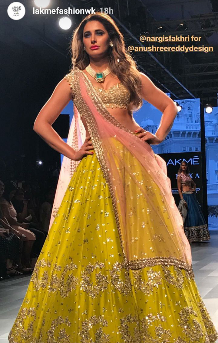 nargis fakhri at lakme fashion week 2017