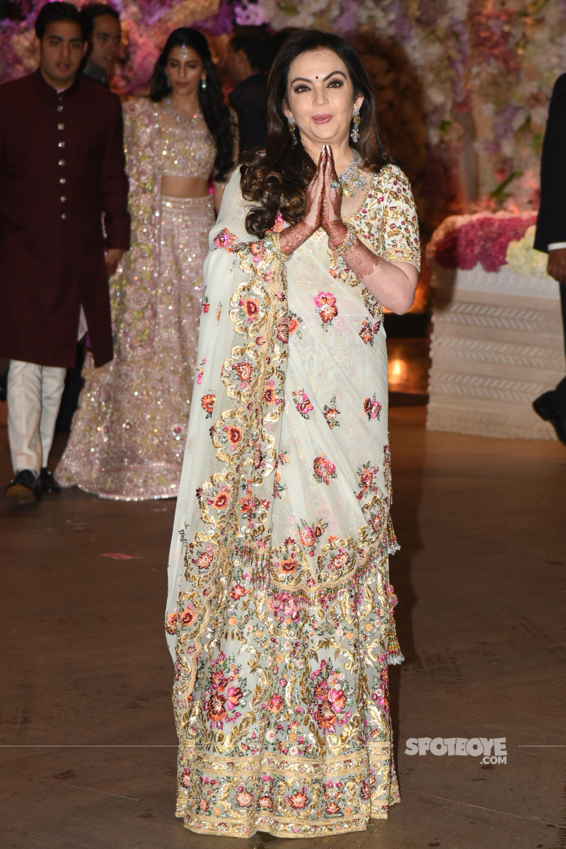 neeta ambani poses for the media