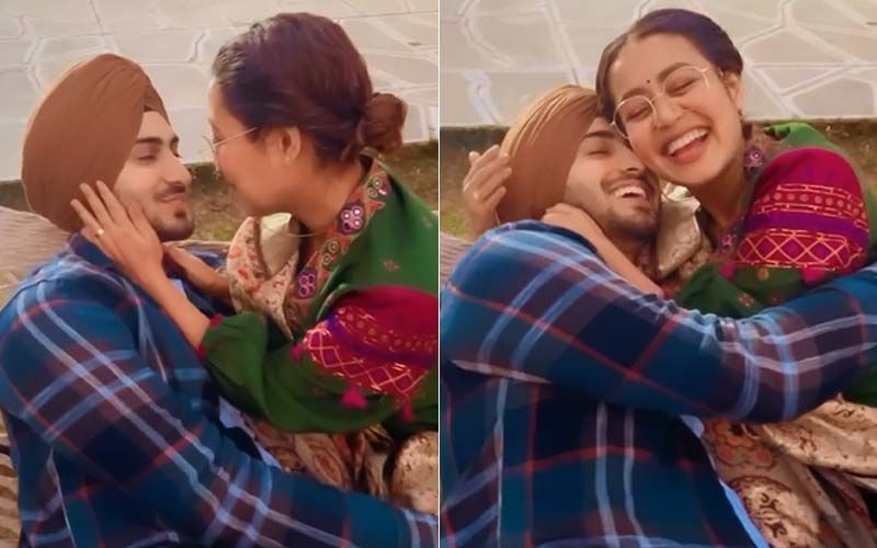 Neha Kakkar Shares BTS Video Of Khyaal Rakhya Kar; Plays Rohanpreet Singh’s Mother And Smothers Him With Love- VIDEO