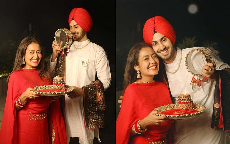 Newlywed Neha Kakkar Celebrates Her First Karwa Chauth With Hubby Rohanpreet Singh; Singh Gushes ‘Mera Chand Zyada Sohna’- PICS