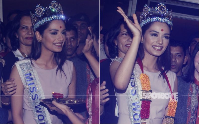 Manushi Chhillar Returns To Mumbai. Look What She Told Those Who Went To See Her At The Airport!