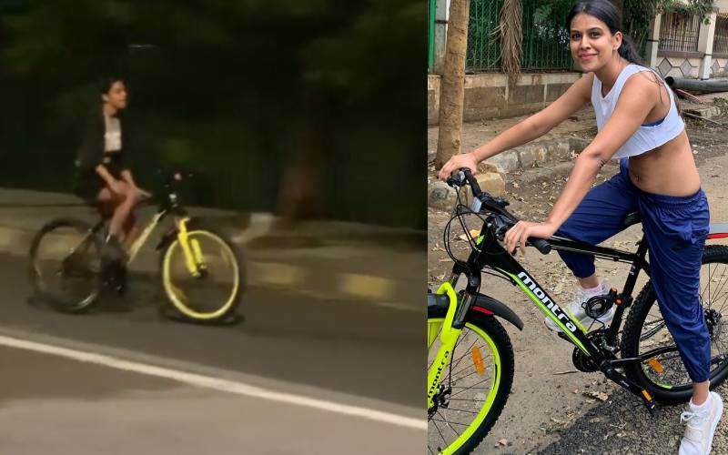 Nia Sharma's Late Night Cycling Session Looks Fun; Actress Goes Riding Her Cycle Like A Free Bird Sans Mask - WATCH