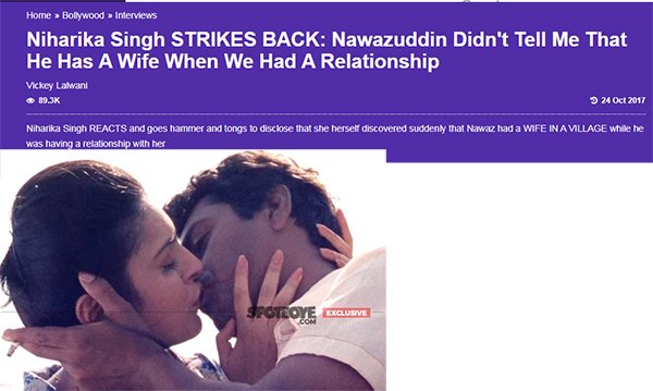 niharika singh strikes back nawazuddin didnt tell me that he has a wife when we had a relationship