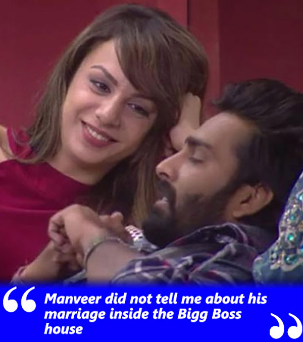 nitibha kaul manveer gurjar in a still from big boss