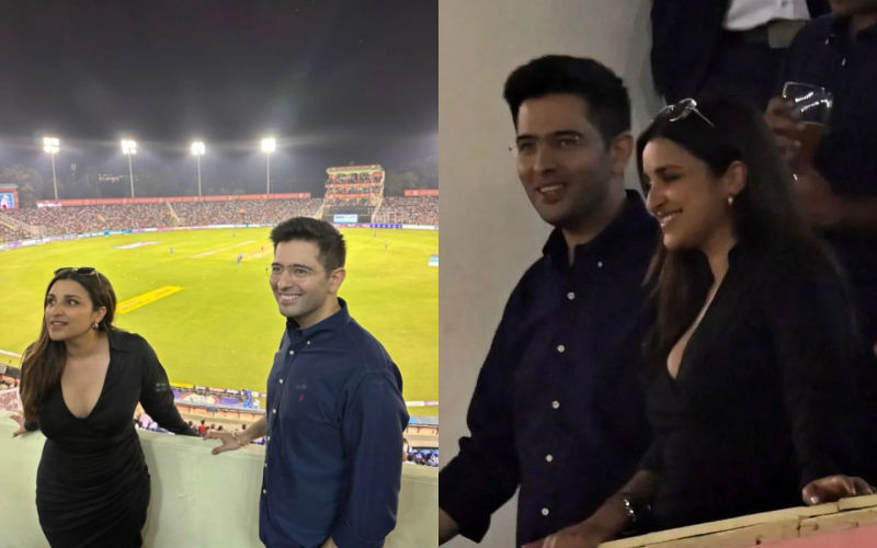 'Parineeti Bhabhi Zindabad' Crowd Chants In Mohali Stadium, Actress Blushes As She Watches IPL Match With Raghav Chadha-See PICS