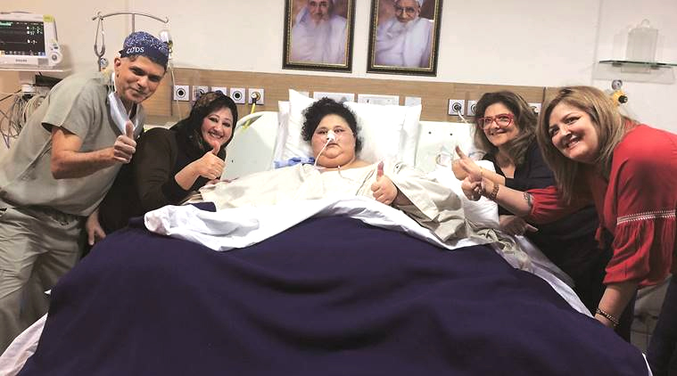 pinky roshan meets the worlds heaviest woman emaan ahmed at saifee hospital