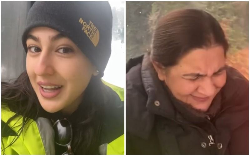 Sara Ali Khan Recites A Funny Shayari While Mom Amrita Singh Freaks Out During Gulmarg Gondola Ride; Duo Enjoys A Gala Time In Snow- VIDEO