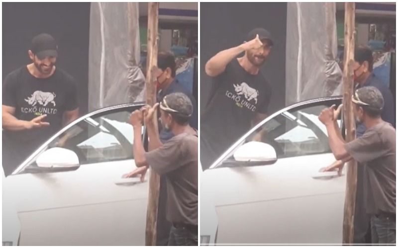 John Abraham Patiently Chats With A Man Before Stepping Into His Car; Leaves The Fan Smiling And Flashing A Thumbs-Up- Watch VIDEO
