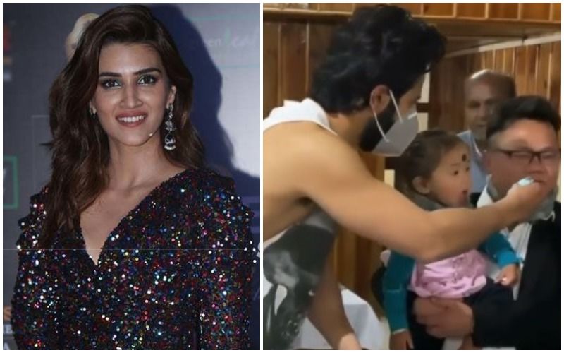 Kriti Sanon Shares BTS Image From Bhediya; Poses With The Little Girl Whom Varun Dhawan Skipped Feeding The Cake In Viral Video