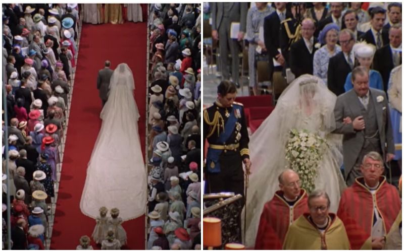 Princess Diana s Iconic Wedding Dress With 25 Foot Train Goes On