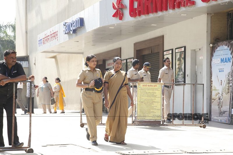 police gaurding cinema halls