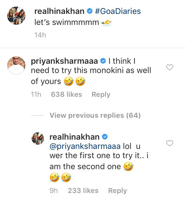 priyank sharma and hina khan conversation