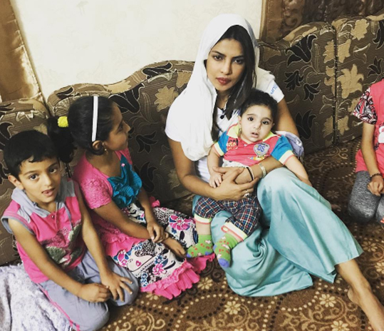 priyanka chopra in jordan on mission for children