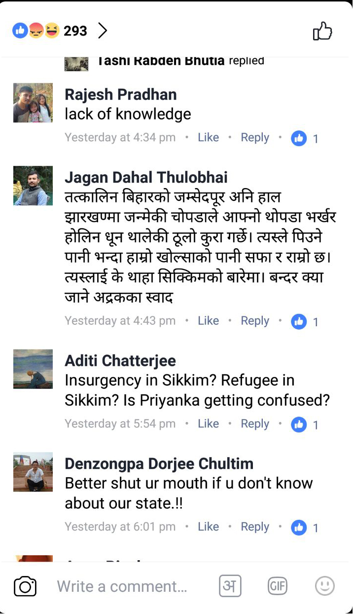 priyanka chopra trolled for saying sikkim is troubled by insurgency