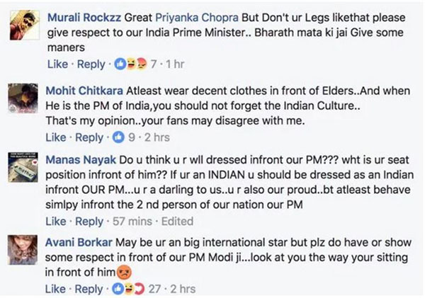 priyanka chopra trolled forshowing her legs in front of pm narendra modi