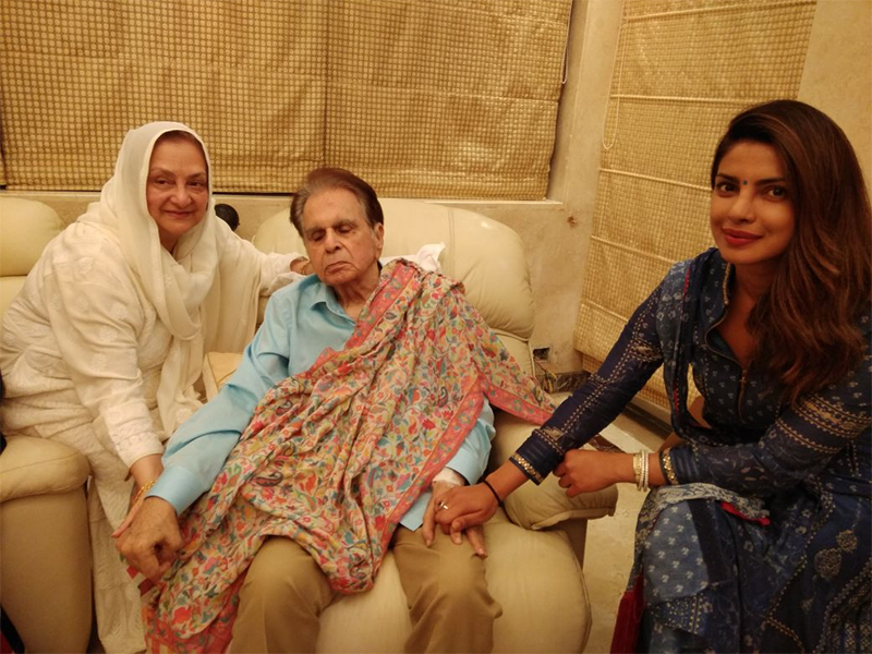 priyanka chopra visits dilip kumar and saira banu at their home