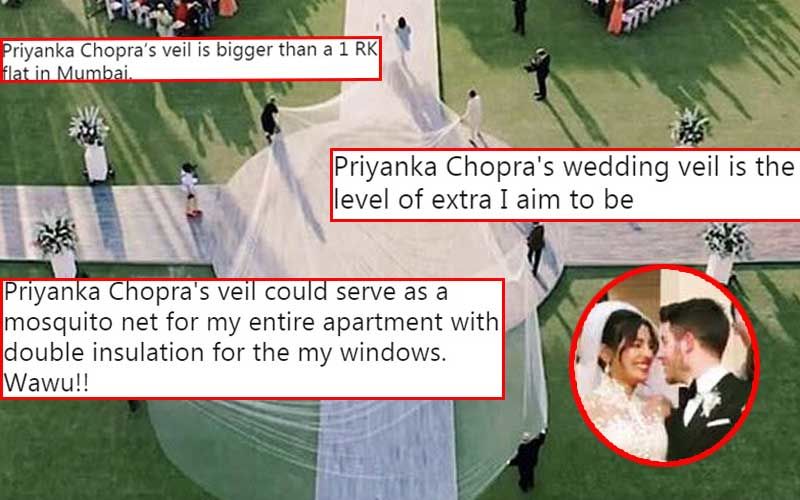 Memes On Priyanka Chopra’s Wedding Gown: Actress’ 75-Feet-Long Veil Has The Internet Laughing Out Loud