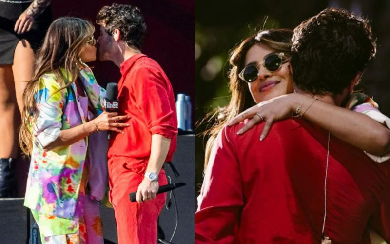 Priyanka Chopra- Nick Jonas Share Lip KISS On Stage After Singer Says He Feels Honoured To Call Her His Wife At Global Citizen Festival-See VIDEO