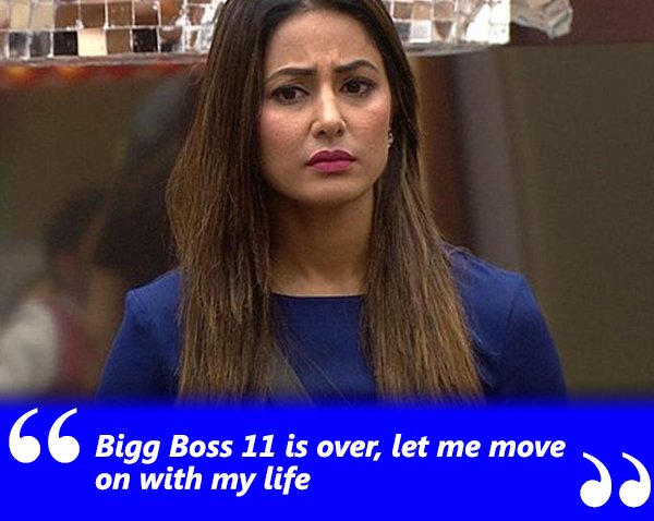 bigg boss 11 is over let me move on with my life