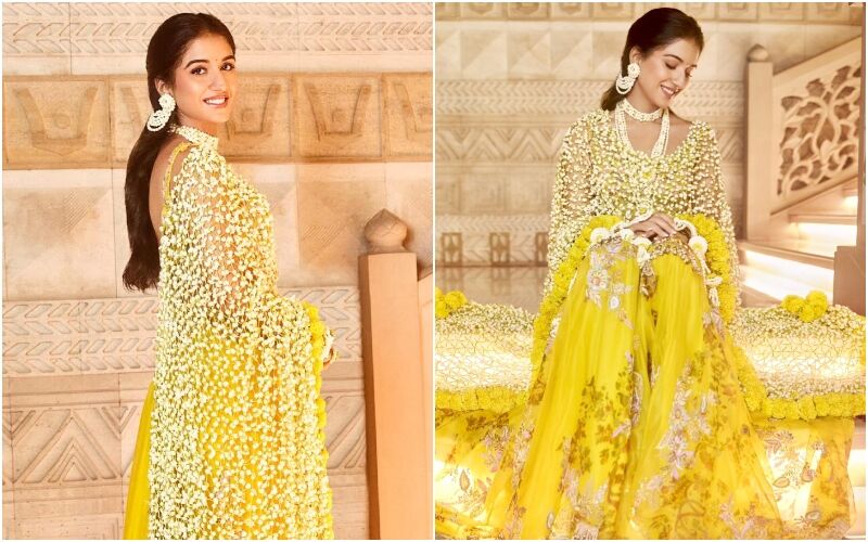 Radhika Merchant’s ‘Fresh Floral Jaal Dupatta’ From Her Haldi Ceremony Consists Of 90 Genda Flowers, Over 1000 Tagar Kalis- PICS INSIDE