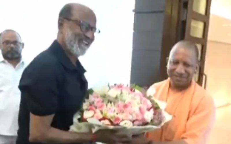 Rajinikanth Gets Mercilessly TROLLED After He Touches Yogi Adityanath’s Feet; Netizens Say, ‘Did He Leave His Self-Respect In Tamil Nadu?’