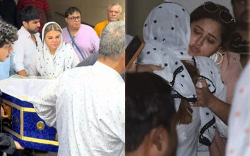 Rakhi Sawant's Mother's FUNERAL: Actress Arrives With Mom’s Mortal Remains, Performs Her Last Rites; Adil Khan, Farah Khan, Rashami Desai Console Her 