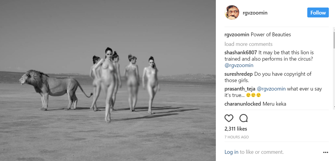 ram gopal varma posts a picture of nude women on instagram
