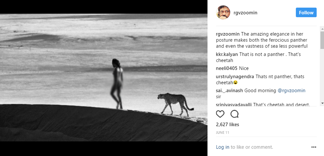ram gopal varmas instagam post on nude women