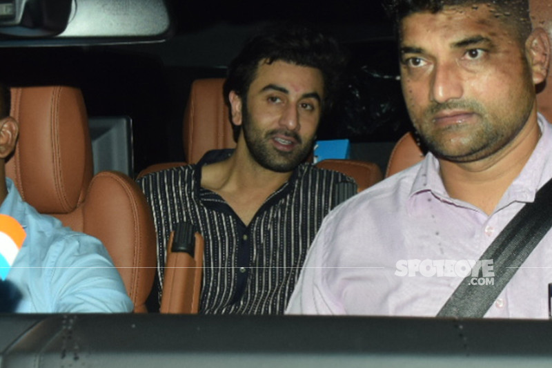 ranbir kapoor arrives with aalia bhatt for the screening