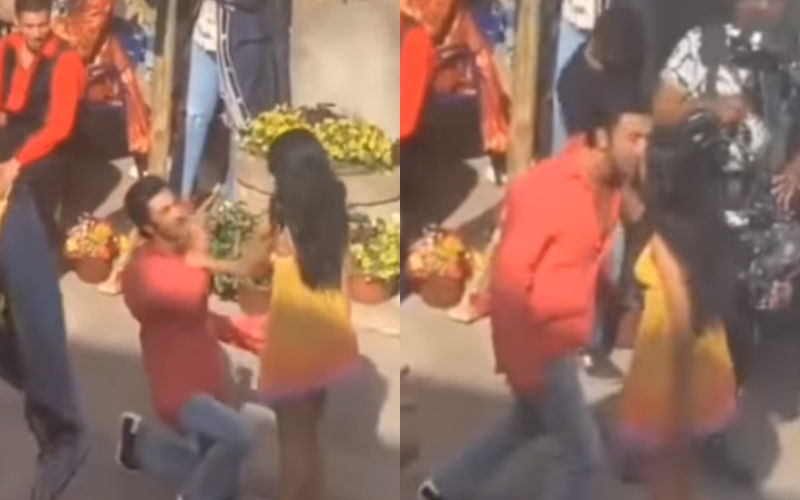 Ranbir Kapoor Goes On Knees For Shraddha Kapoor In New Leaked Video From Luv Ranjan's Next; Fans Speculate They May Have A Steamy KISS In The Film