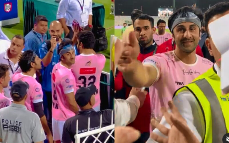 VIRAL! Ranbir Kapoor Looks Back And WINKS At A Fan As She Shouts 'I Love You' During Football Match In Dubai; See VIDEO