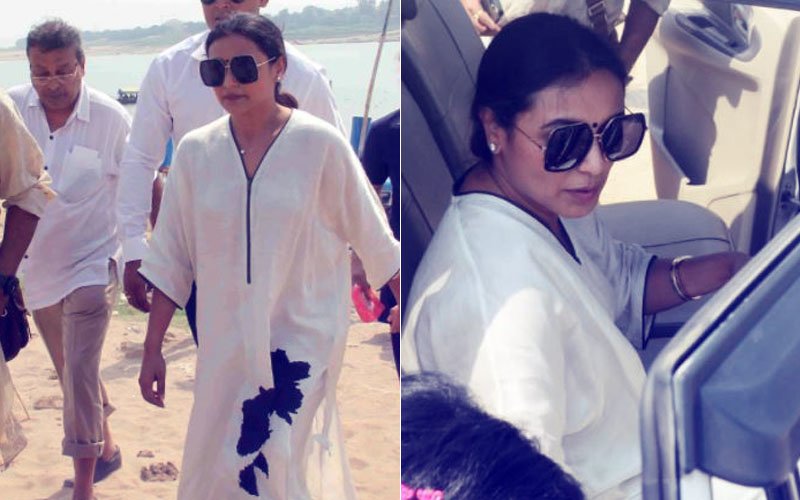 Rani Mukerji Immerses Late Father’s Ashes In The Sangam