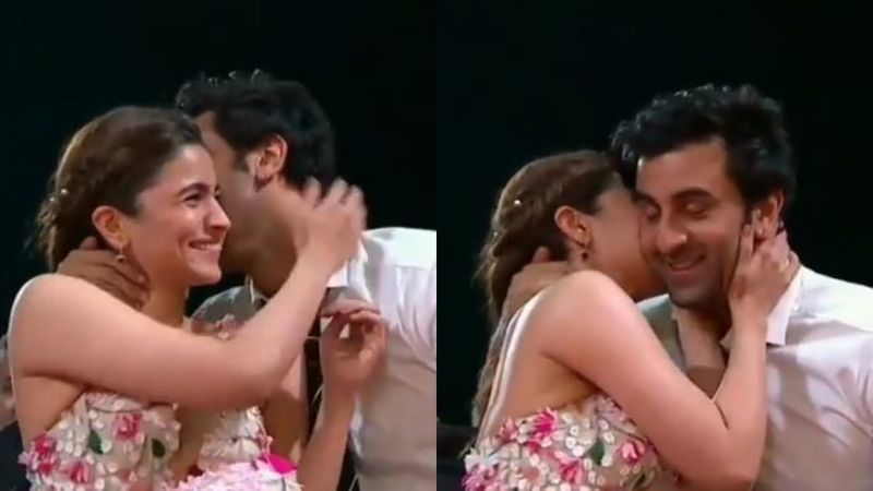 Ranbir Kapoor-Alia Bhatt Share An AWKWARD Kiss At An Award Show And The Actress Is Left Blushing – Throwback VIDEO
