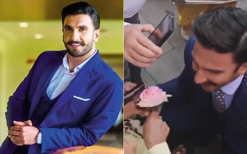 '83 Shoot At Southall, London: Ranveer Singh Gives A Pink Rose To An Elderly Lady; Receives A Peck On The Cheek