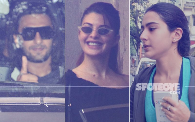 Ranveer Singh, Jacqueline Fernandez And Sara Ali Khan Spotted In And Around Mumbai
