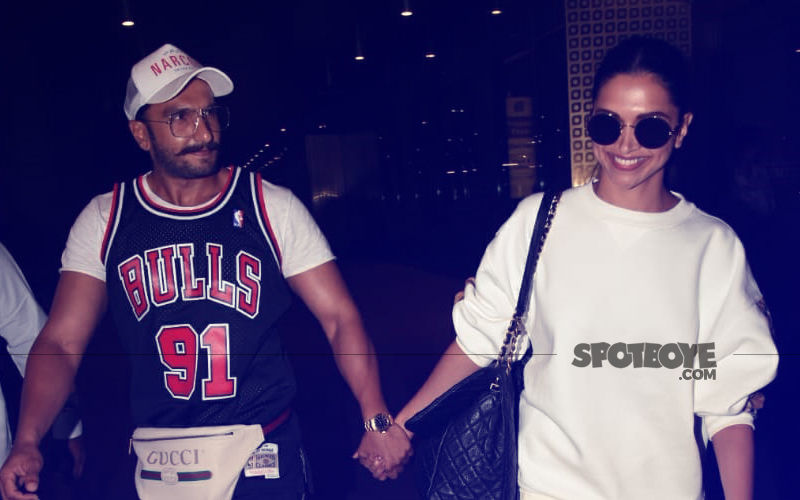 Deepika Padukone & Ranveer Singh Return Holding Hands After Their Vacation; Actor Kisses Ladylove & Bids Goodbye