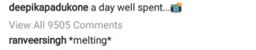 ranveer singh comment on deepika padukone instagram post