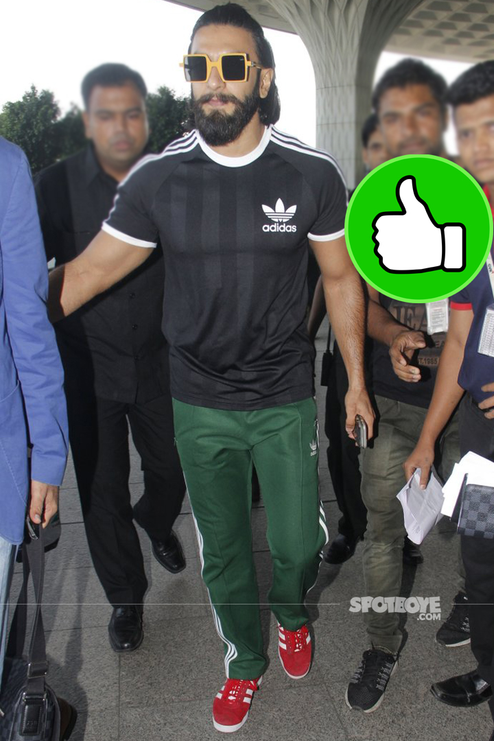 ranveer singh is his new cool attire at the airport