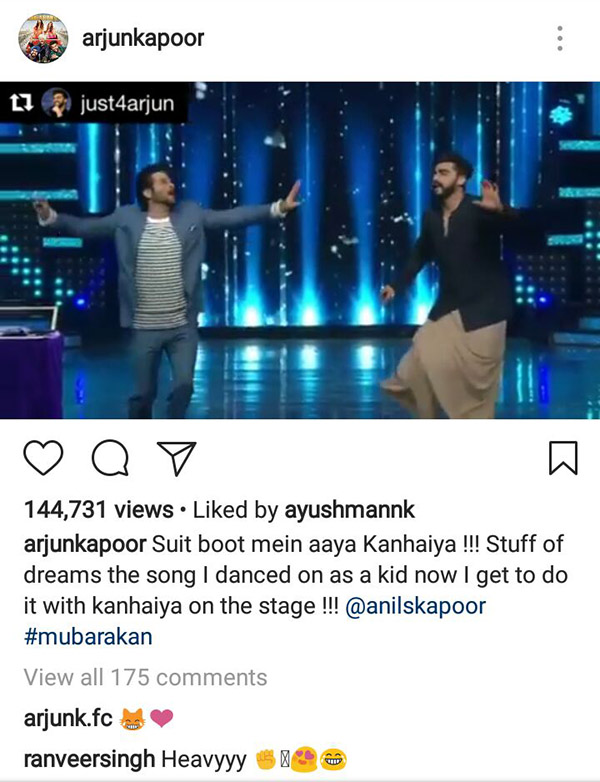 ranveer singh reacts to arjun kapoor and anil kapoor dancing on nach baliye 8