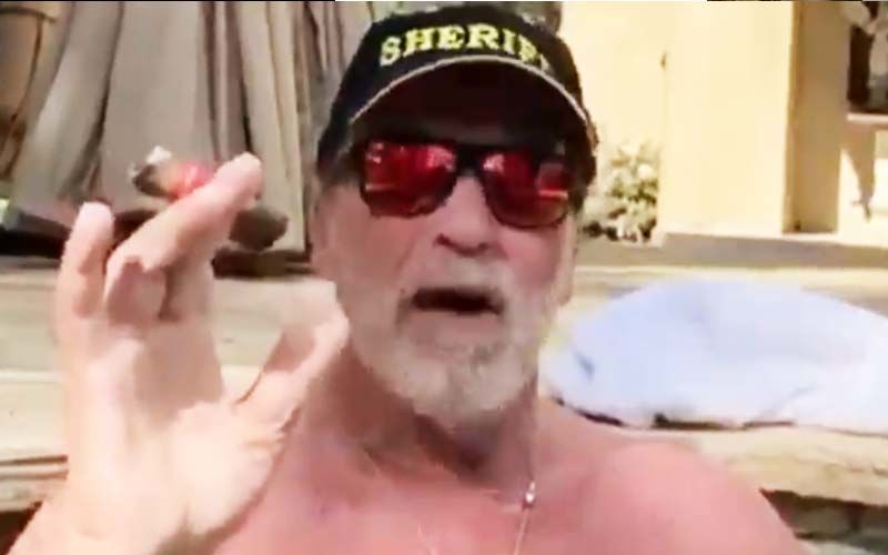 Arnold Schwarzenegger Enjoys Self-Isolation Smoking A Cigar In Jacuzzi; Who Says Isolation Has To Be Boring?-WATCH