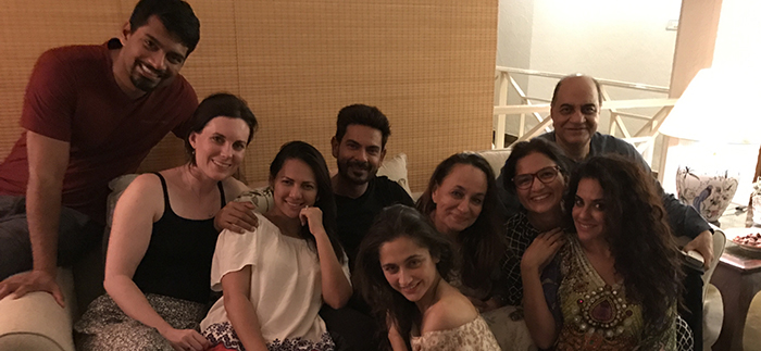 rochelle rao and keith party with sanjeeda and soni razdaan at night