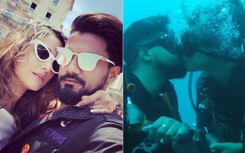 Hina Khan's Beau Rocky Jaiswal Shares A Loved up Throwback Picture; Lock Lips Under Water Calling It ‘Love In The Deep’